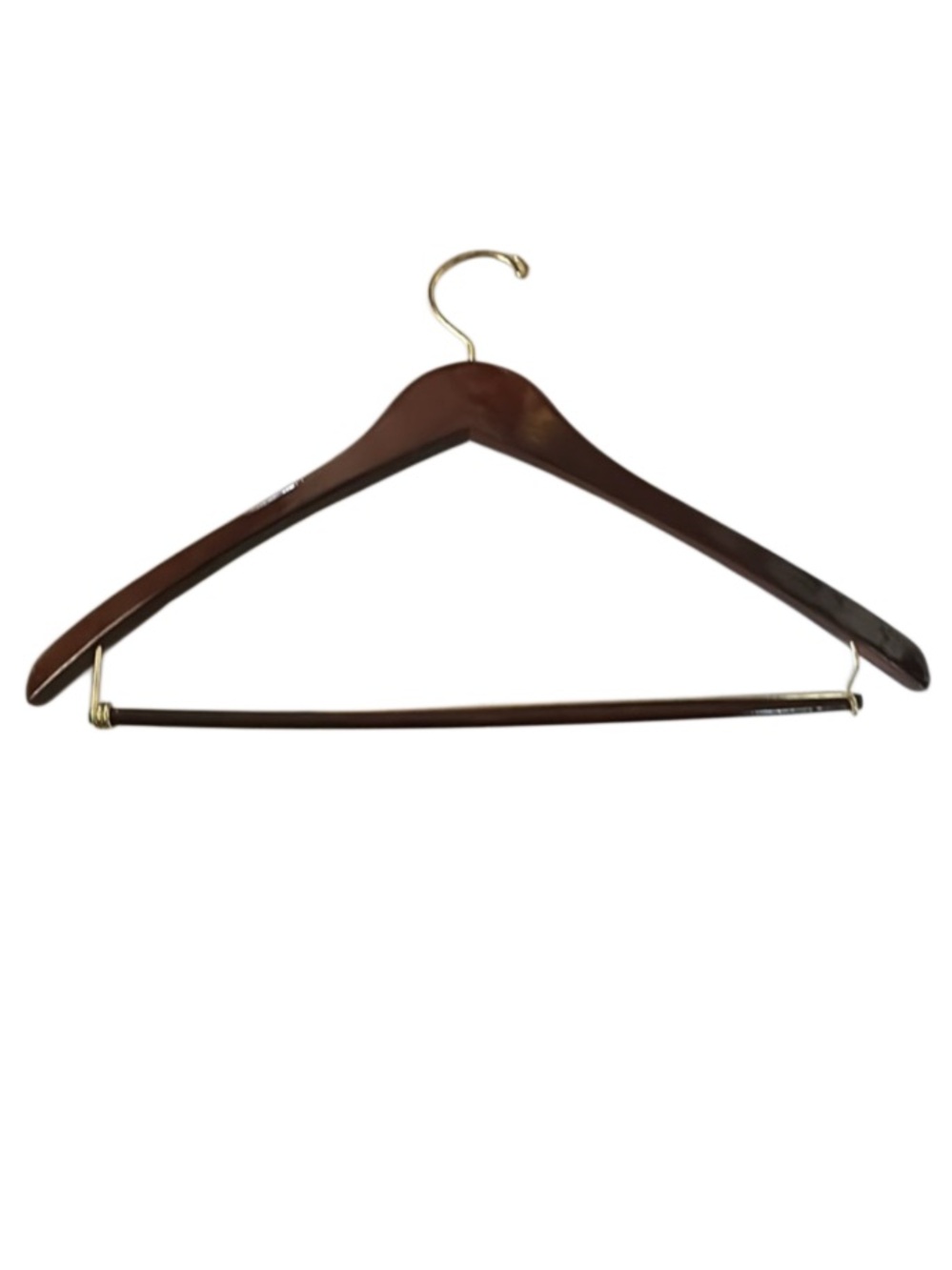 Vintage Walnut Finish Wood Suit Hanger Wood & Brass Suit Hanger